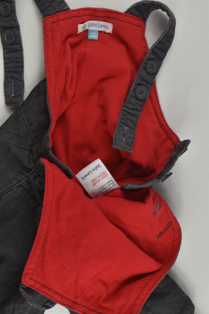 John Lewis Size 00 (3-6 months) Dog Lined Cord Overalls