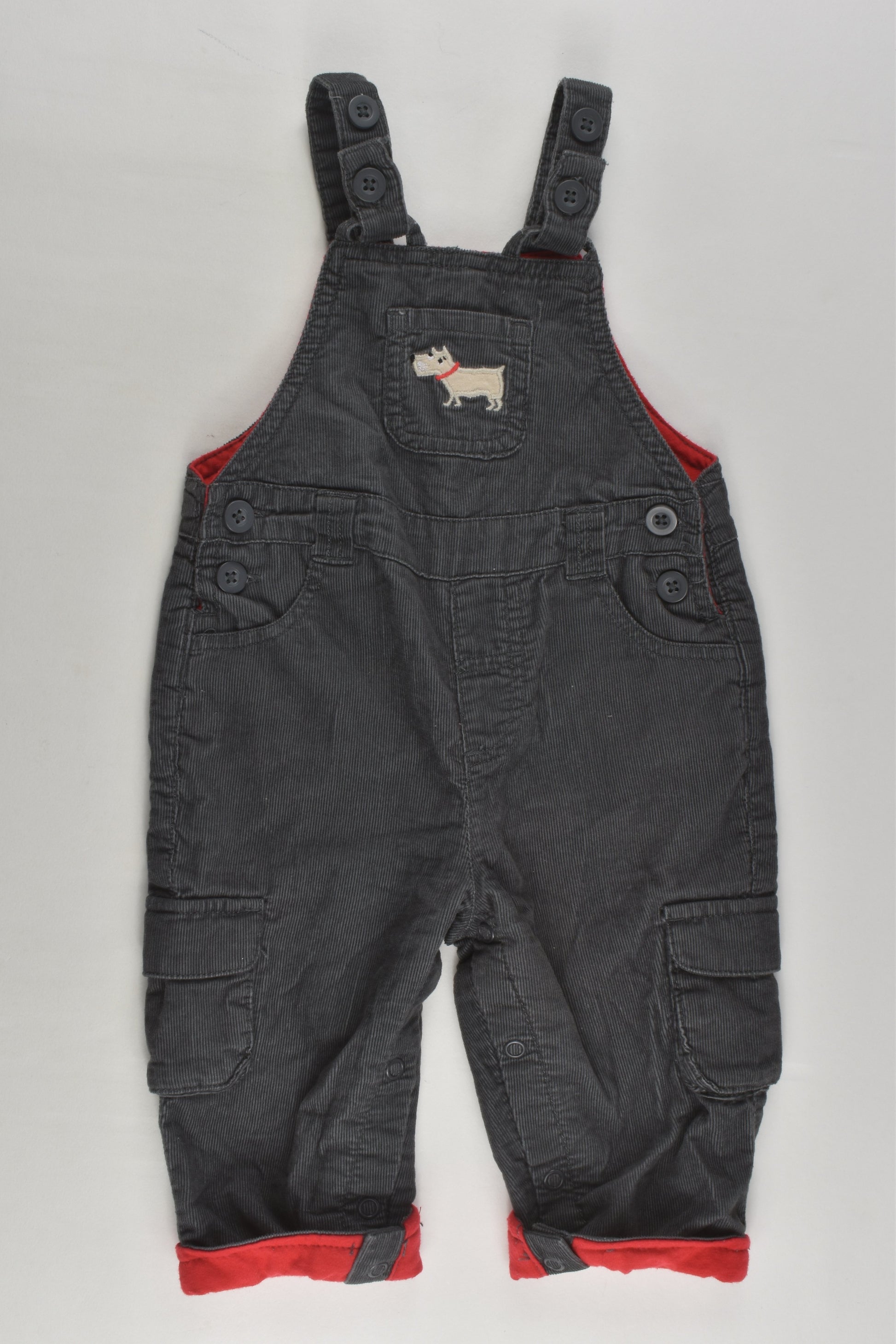 John Lewis Size 00 (3-6 months) Dog Lined Cord Overalls