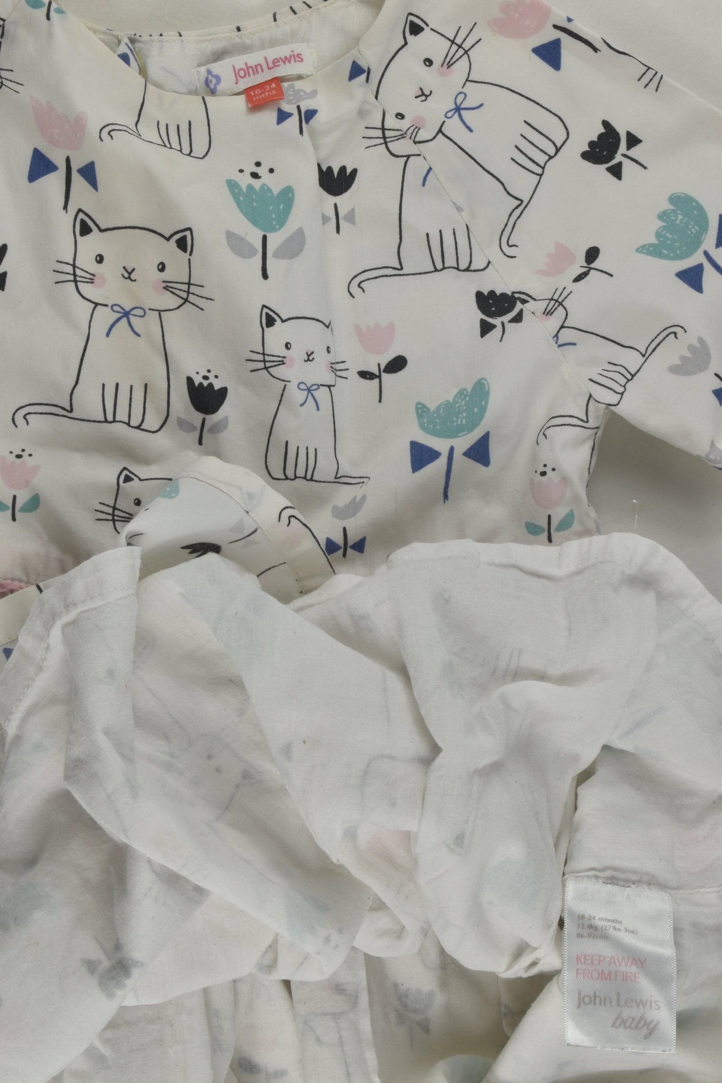 John Lewis Size 2 (18-24 months) Lined Cat Dress