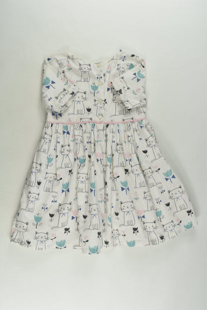 John Lewis Size 2 (18-24 months) Lined Cat Dress