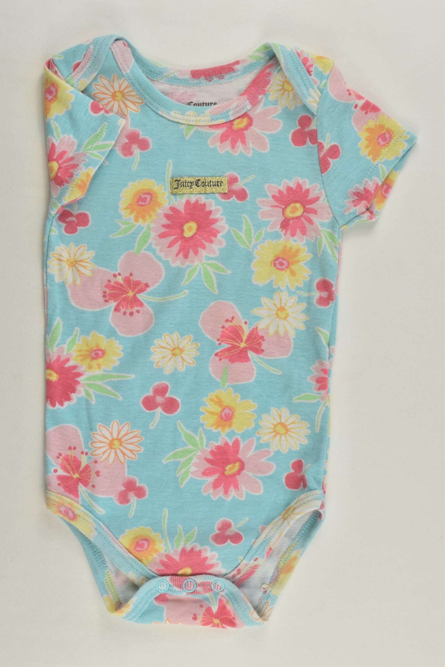 Juicy Couture Size 0 (12 months) Floral Bodysuit