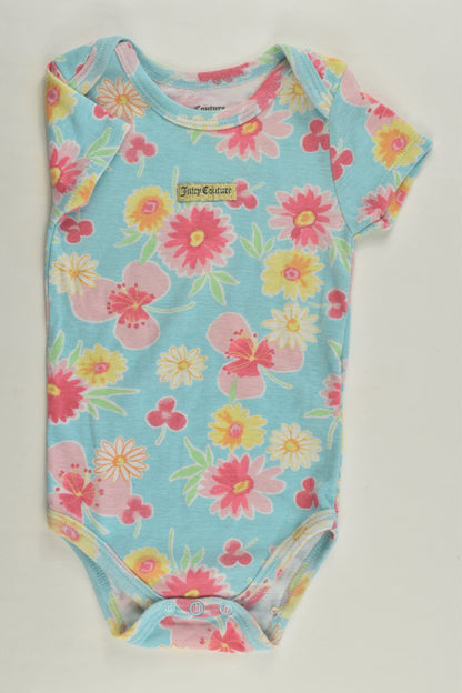 Juicy Couture Size 0 (12 months) Floral Bodysuit