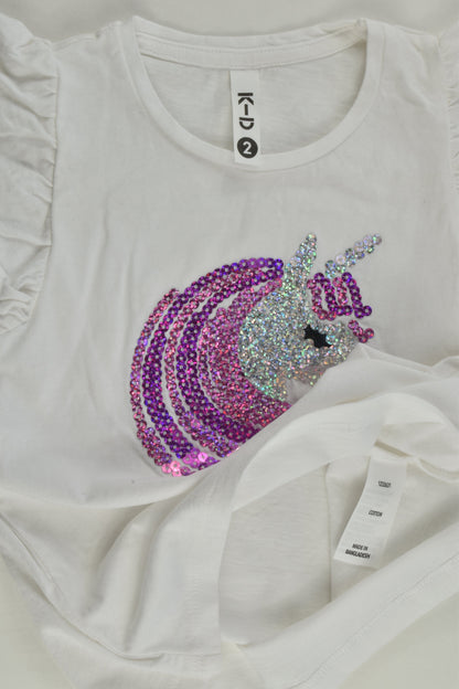 K-D Size 2 Unicorn Sequins T-shirt