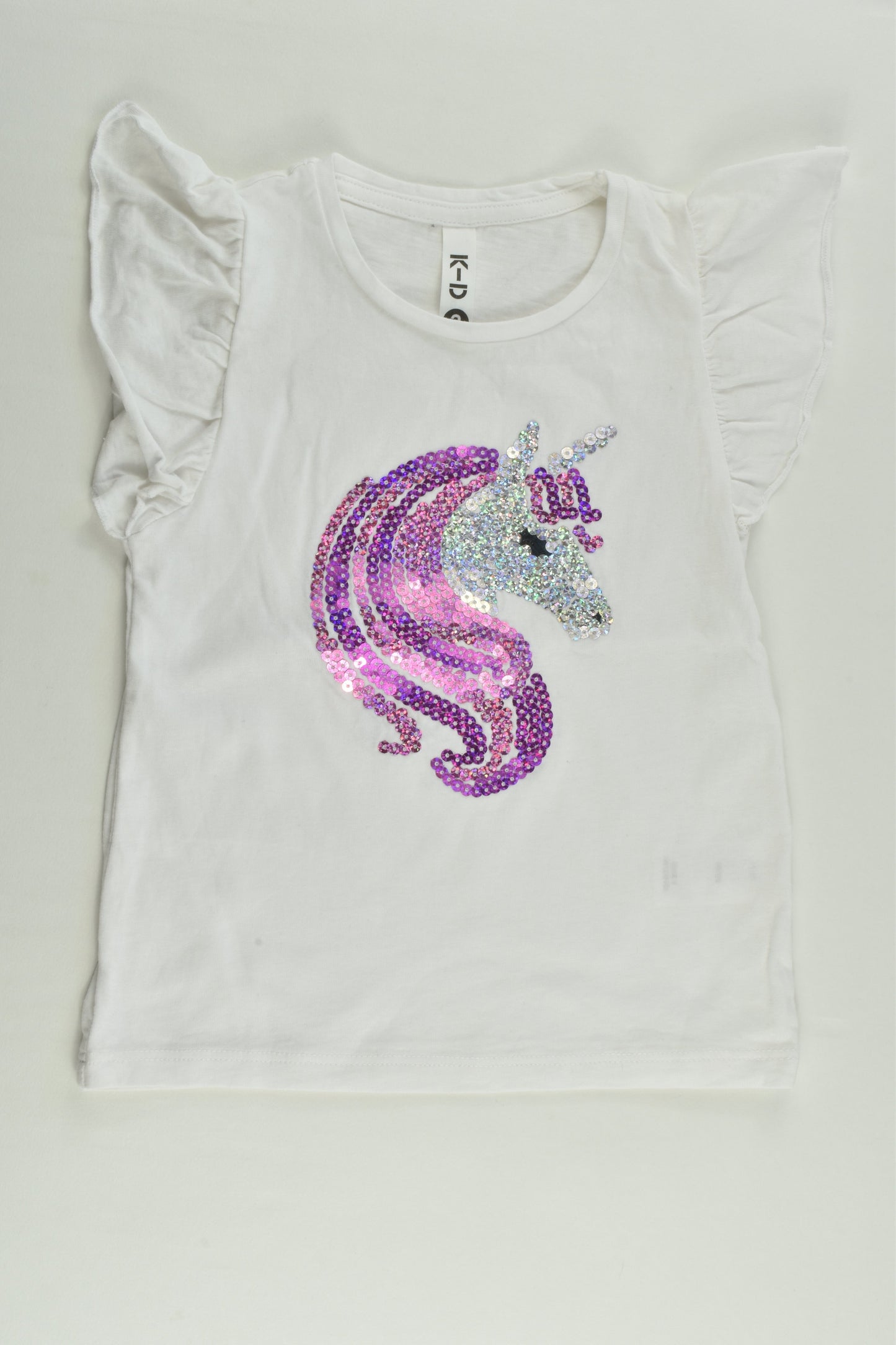 K-D Size 2 Unicorn Sequins T-shirt