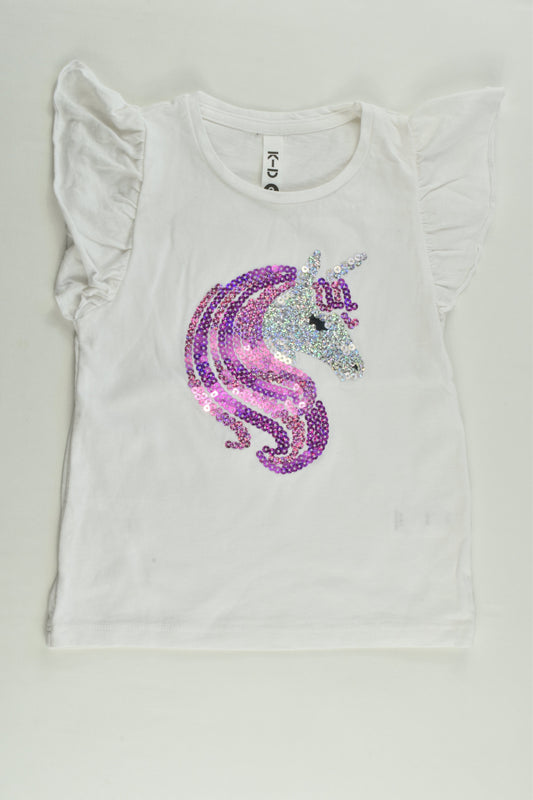 K-D Size 2 Unicorn Sequins T-shirt