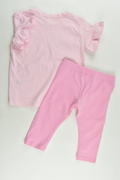 K-D Size 2 Unicorn T-shirt and Brilliant Basics 3/4 Leggings