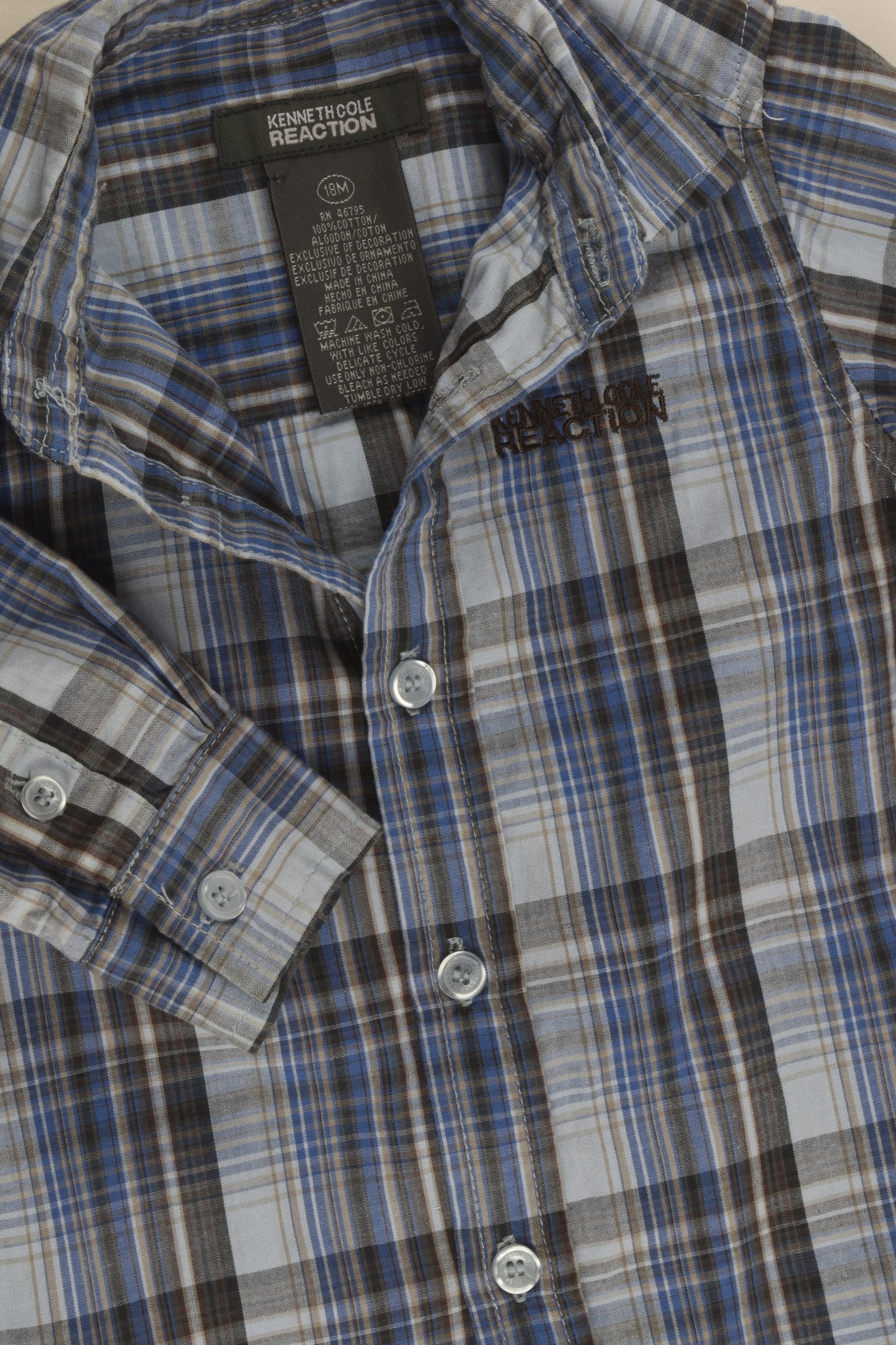 Kenneth Cole Reaction Size 1 (18 months) Checked Shirt