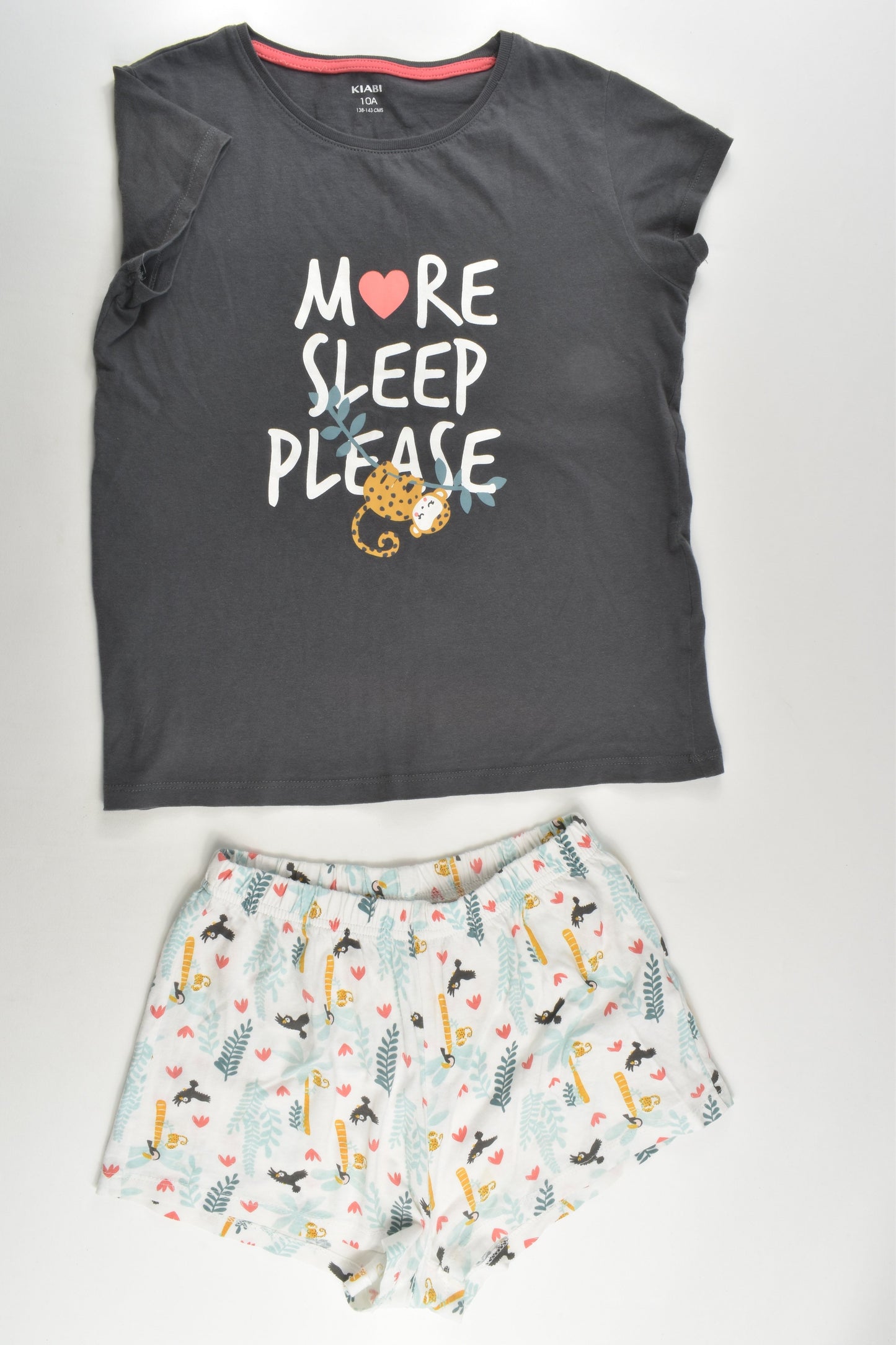 Kiabi Size 10 (138-143 cm) 'More Sleep Please' Short Pyjamas
