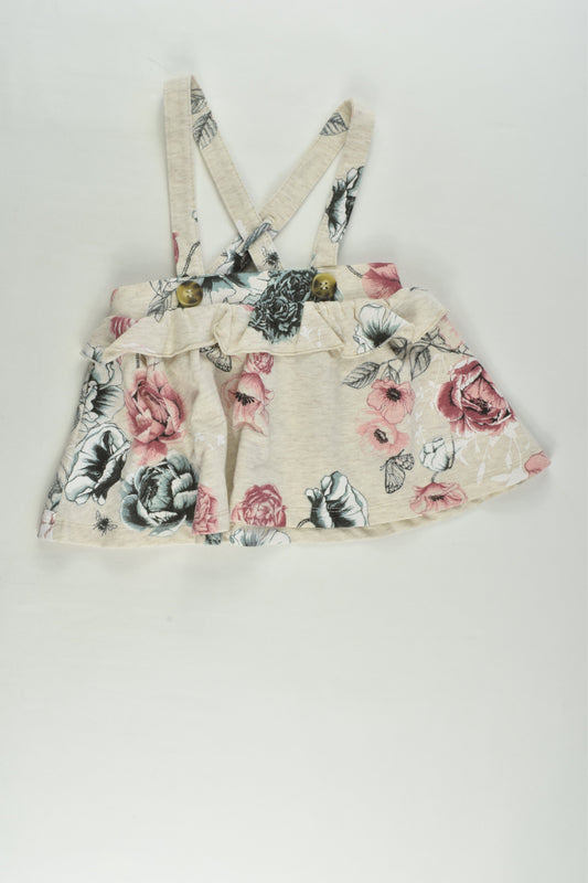 Kidding Around Size 00 Floral Suspender Skirt
