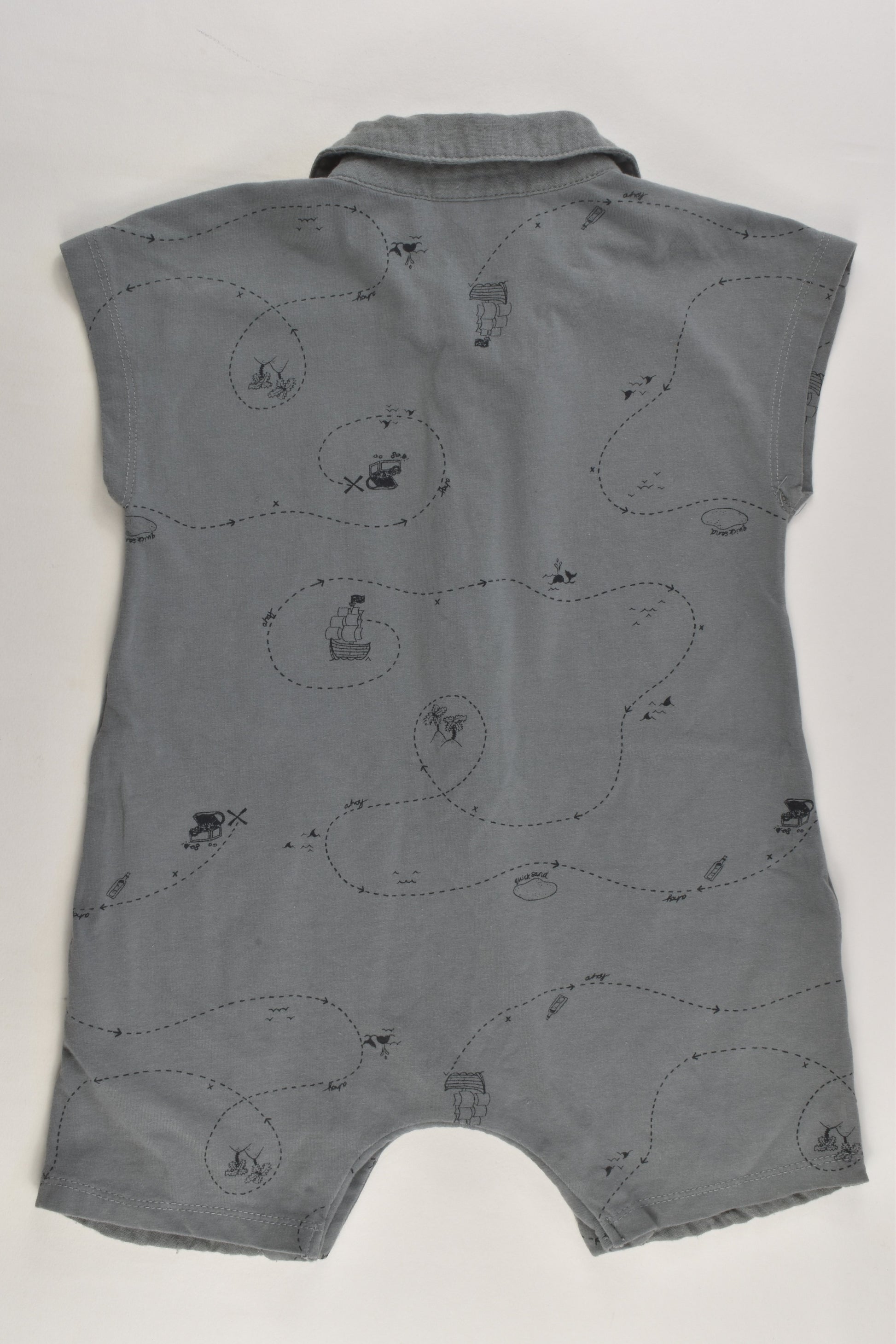 Kidding Around Size 1 (18 months) Treasure Map Short Romper