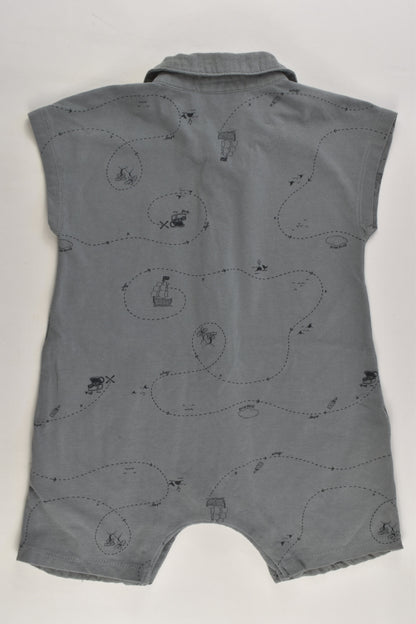 Kidding Around Size 1 (18 months) Treasure Map Short Romper