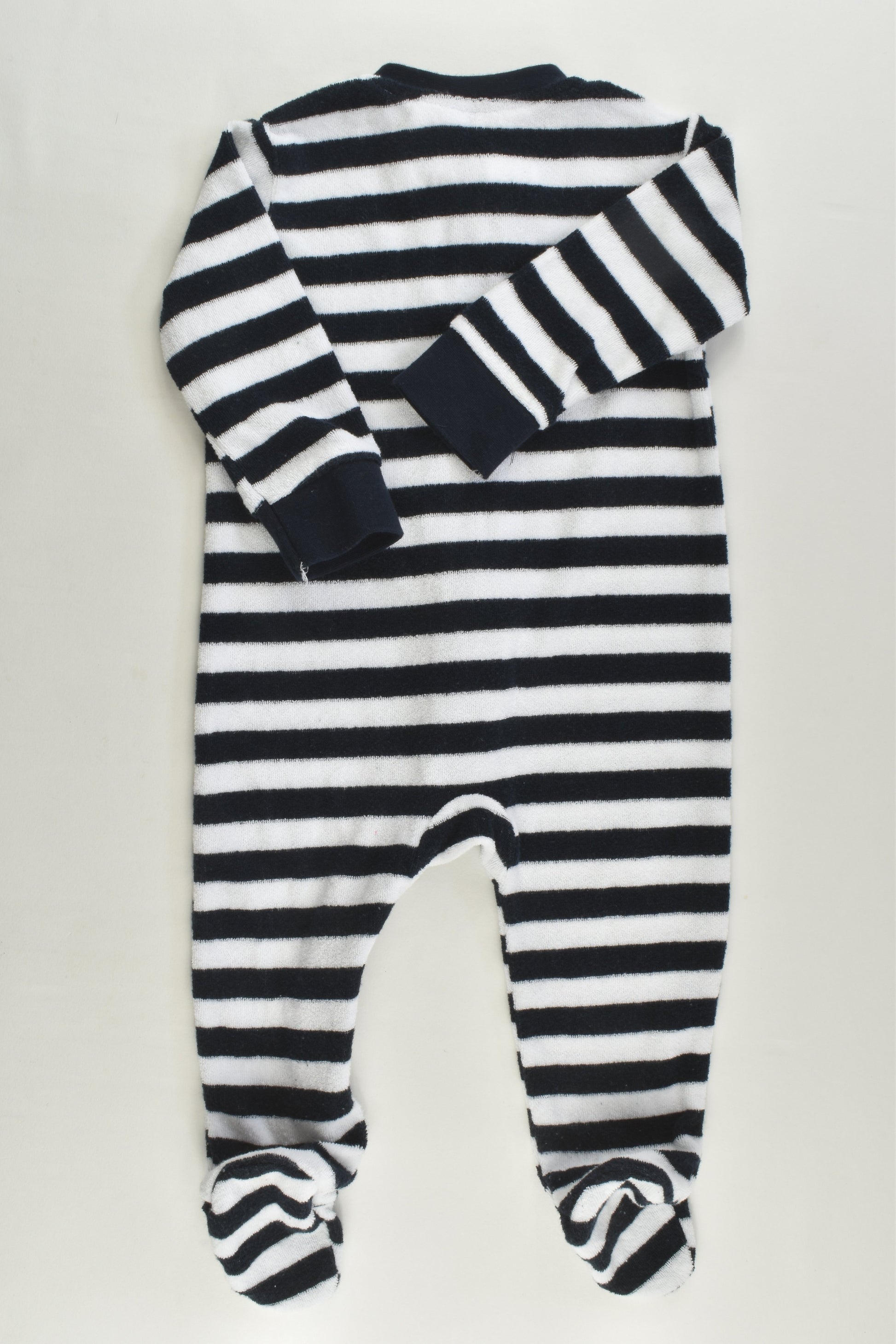 Kids & Co Size 00 Footed Striped Elephant Terry Romper