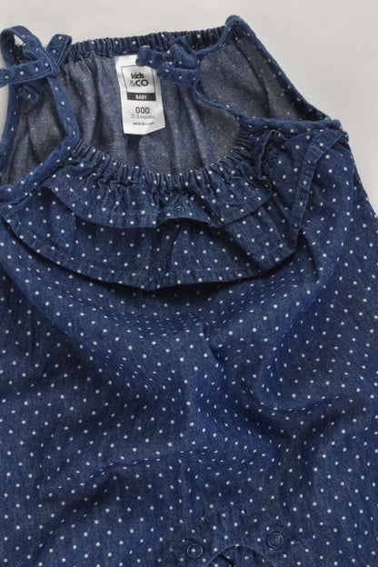 Kids & Co Size 000 (0-3 months) Lightweight Denim Playsuit