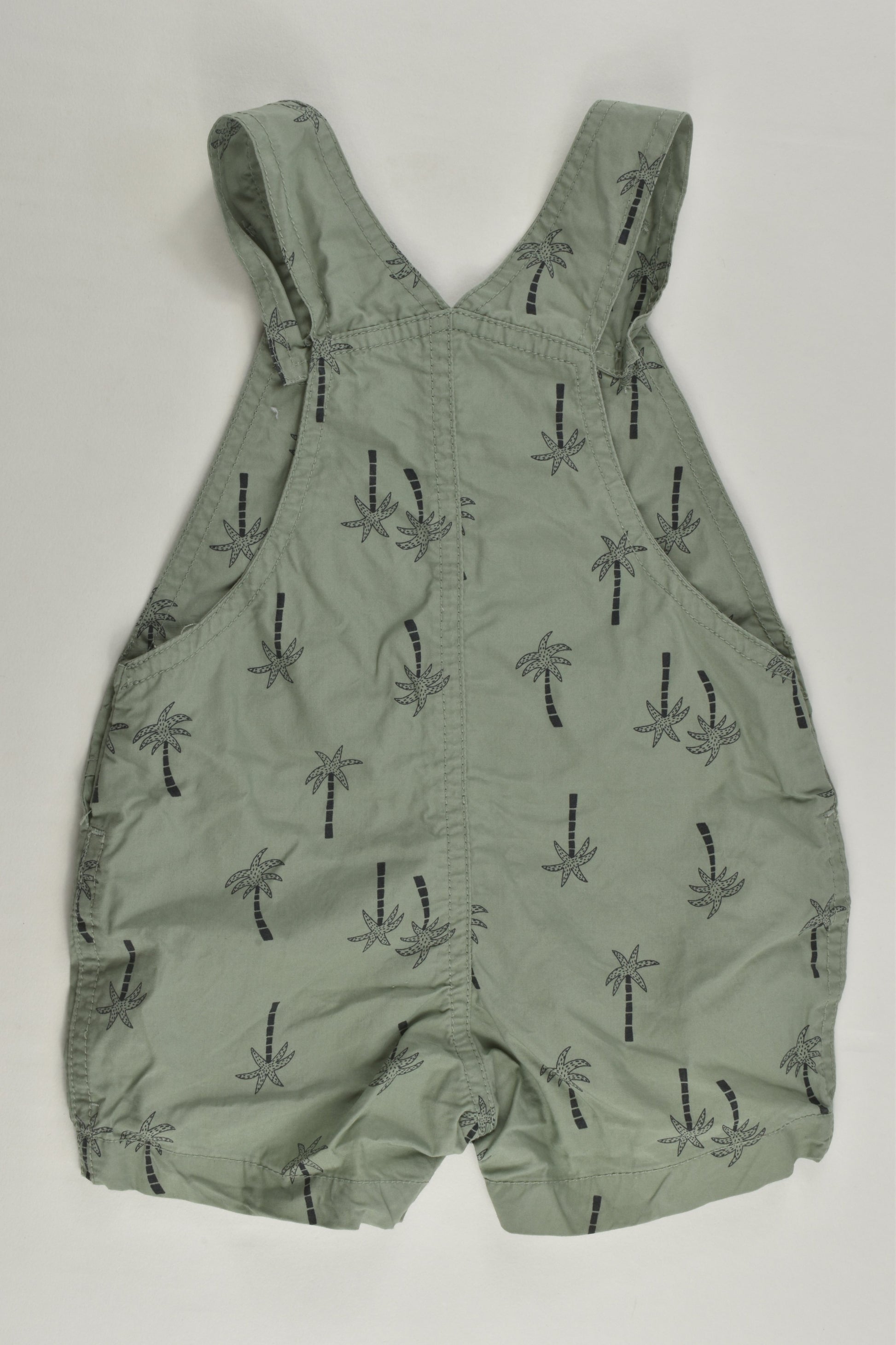 Kids & Co Size 000 Palm Trees Lightweight Short Overalls