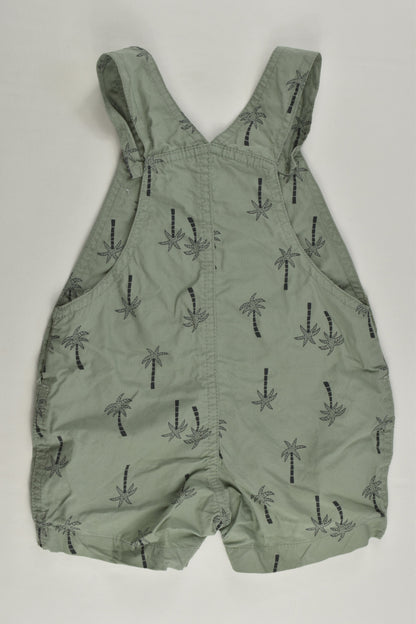 Kids & Co Size 000 Palm Trees Lightweight Short Overalls