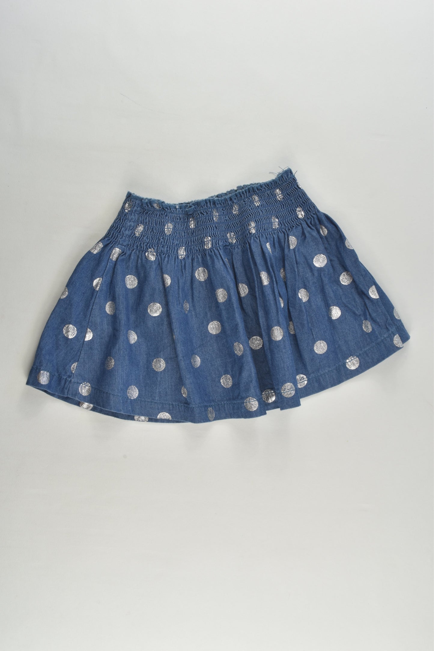 Kids & Co Size 2 Polka Dots Lightweight Denim Skirt