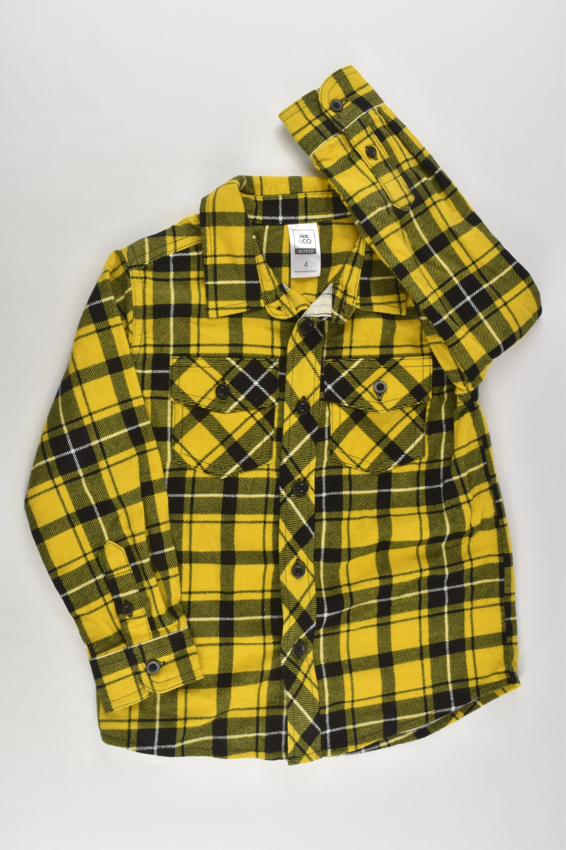 Kids & Co Size 4 Checked Casual Winter Shirt