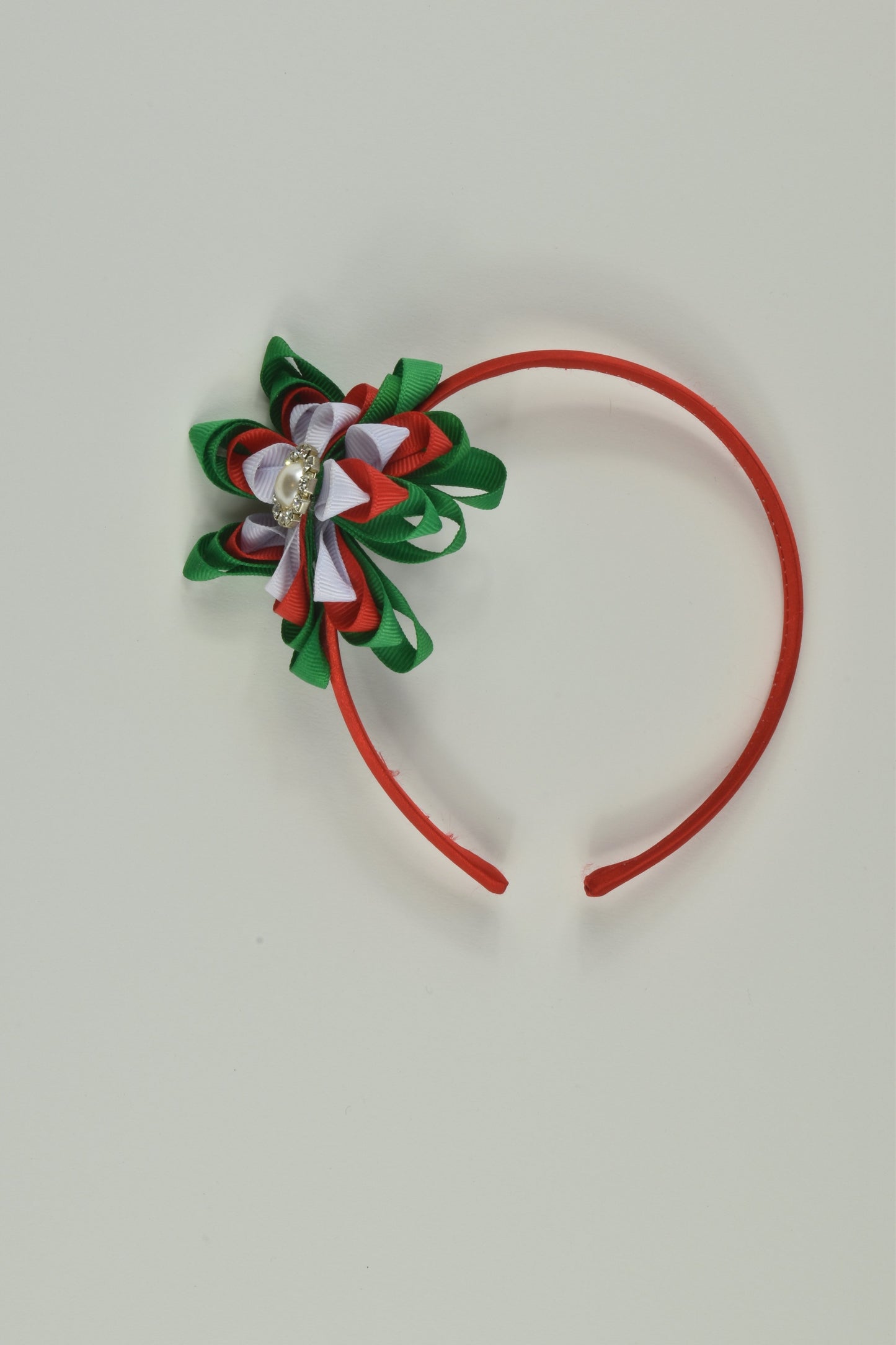 Kid's Red Green and White Headband
