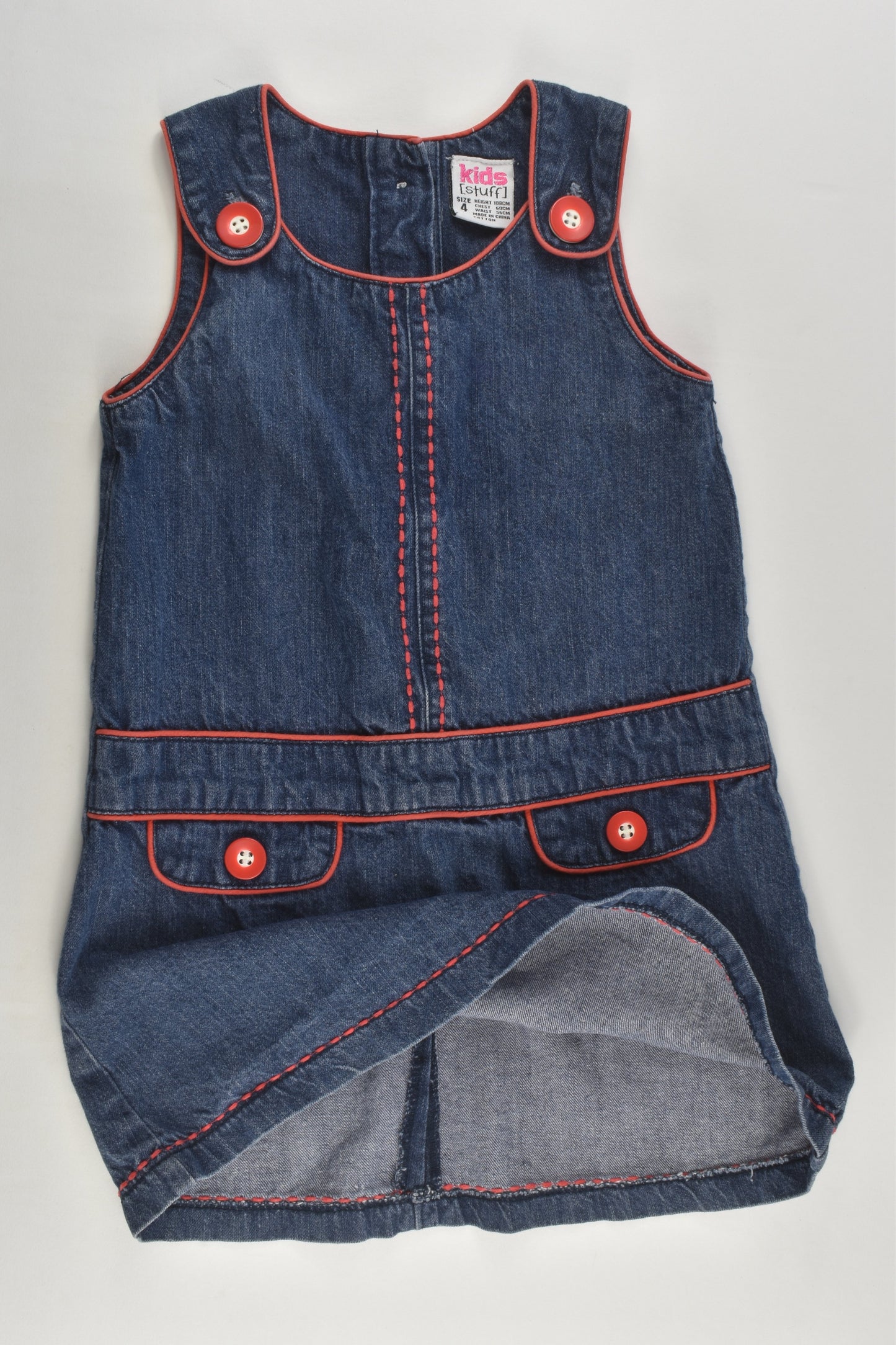 Kids Stuff Size 4 Denim Pinafore Dress