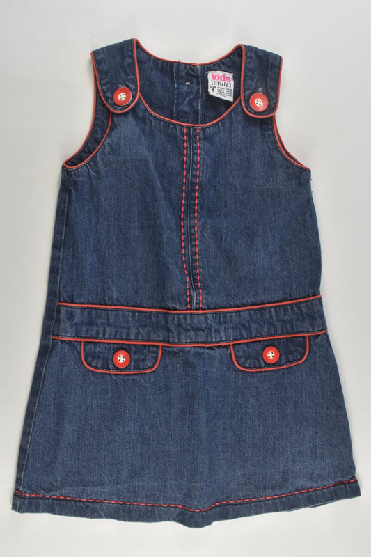 Kids Stuff Size 4 Denim Pinafore Dress