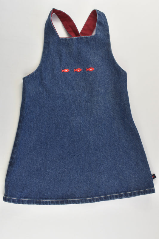 Kids World Size 3 Vintage (?) Three Fish Denim Dress