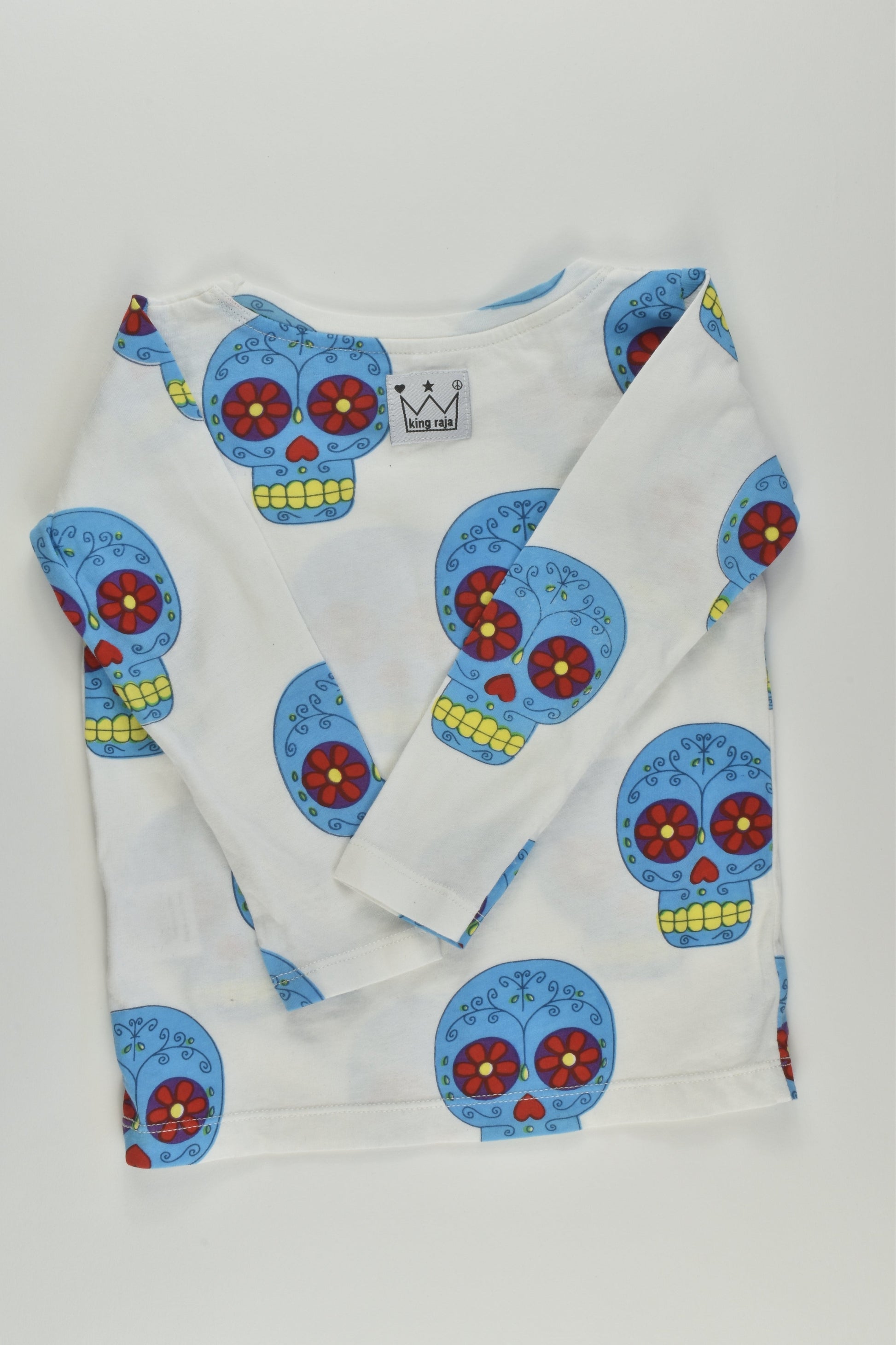 King Raja Organics Size 1 Rose Skulls Top