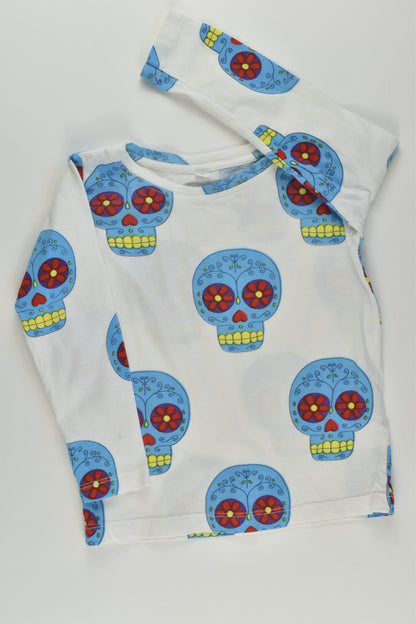 King Raja Organics Size 1 Rose Skulls Top