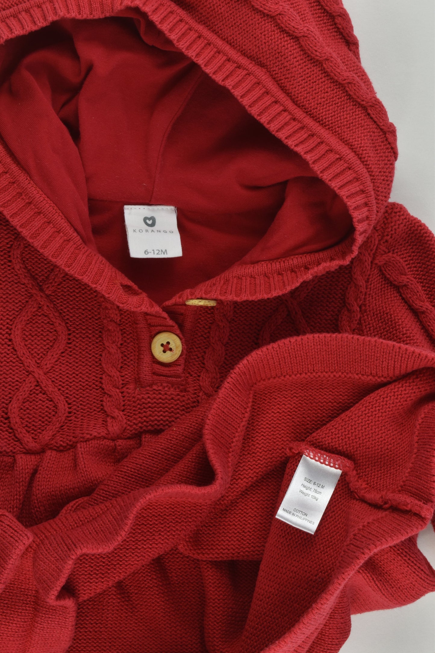 Korango Size 0 (6-12 months) Knitted Hooded Dress