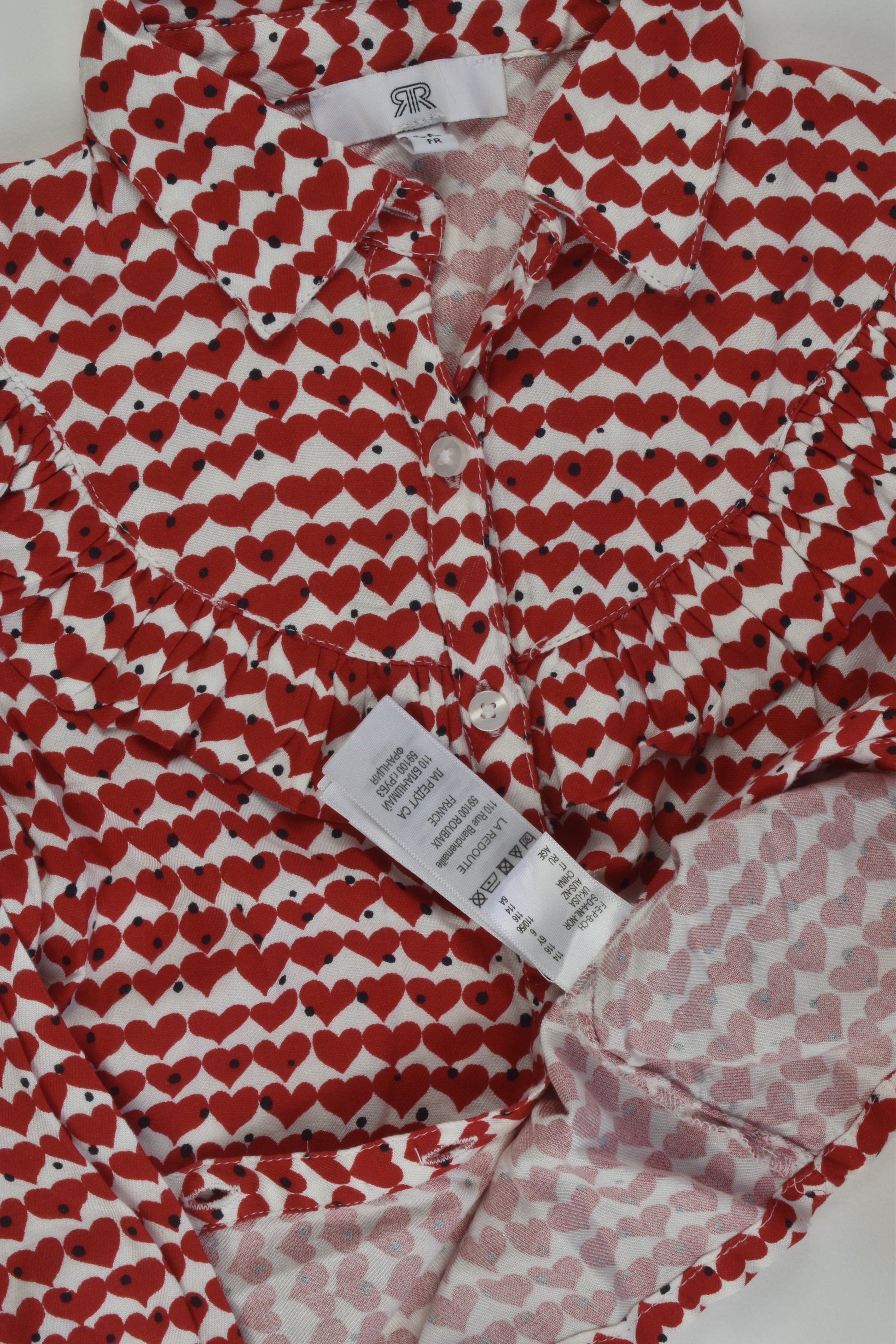 La Redoute Size 6 Love Hearts Shirt