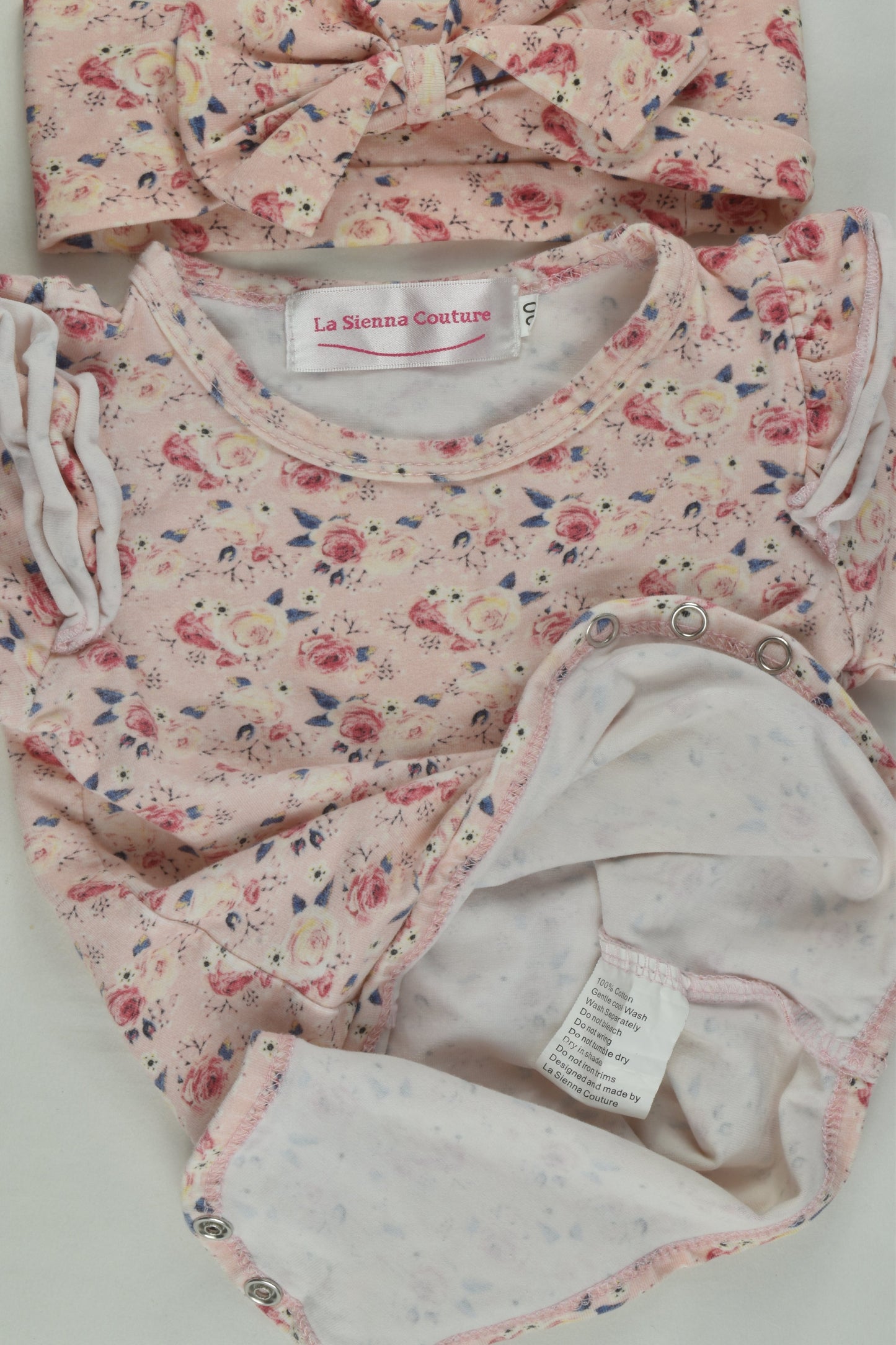 La Sienna Couture Size 00 Floral Bodysuit and Headband