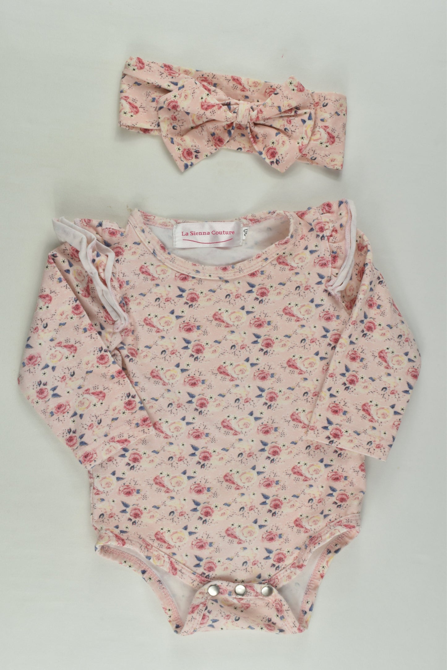 La Sienna Couture Size 00 Floral Bodysuit and Headband