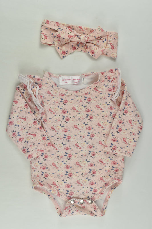 La Sienna Couture Size 00 Floral Bodysuit and Headband