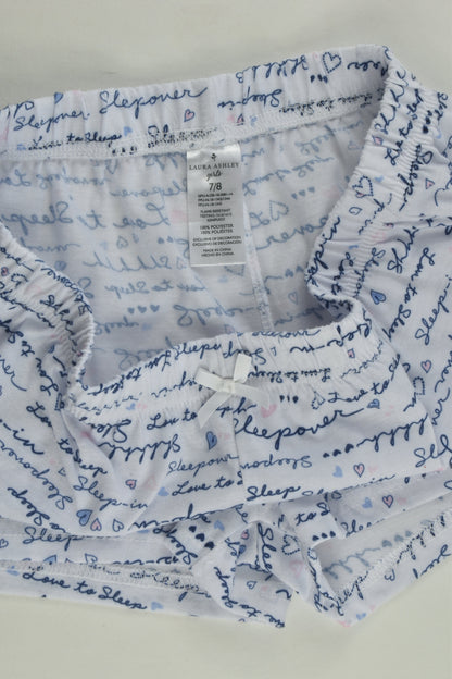Laura Ashley Size 7/8 'Love To Sleep' Short Pyjamas