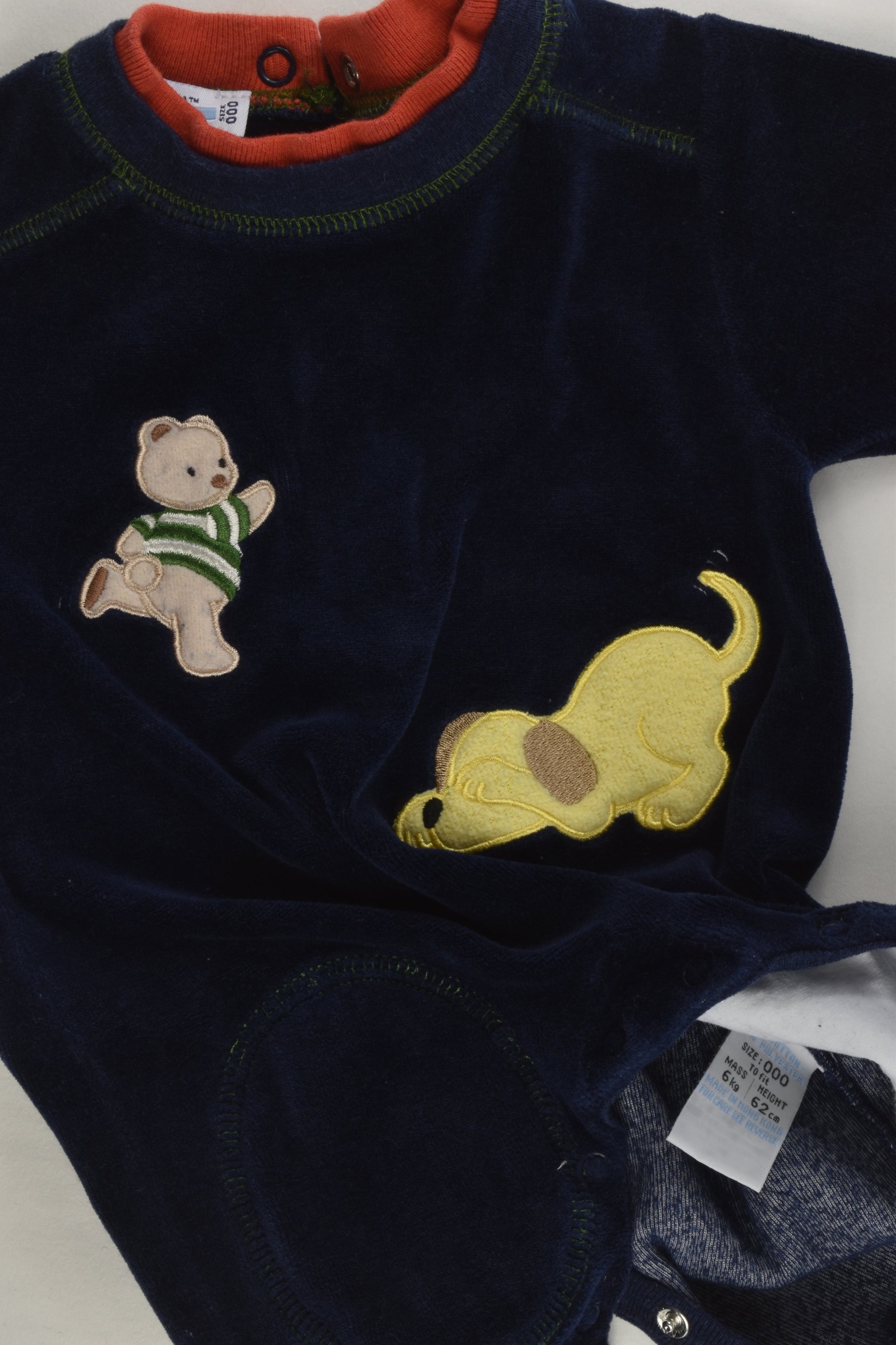 Le Bon Size 000 Dog and Teddy Velour Romper