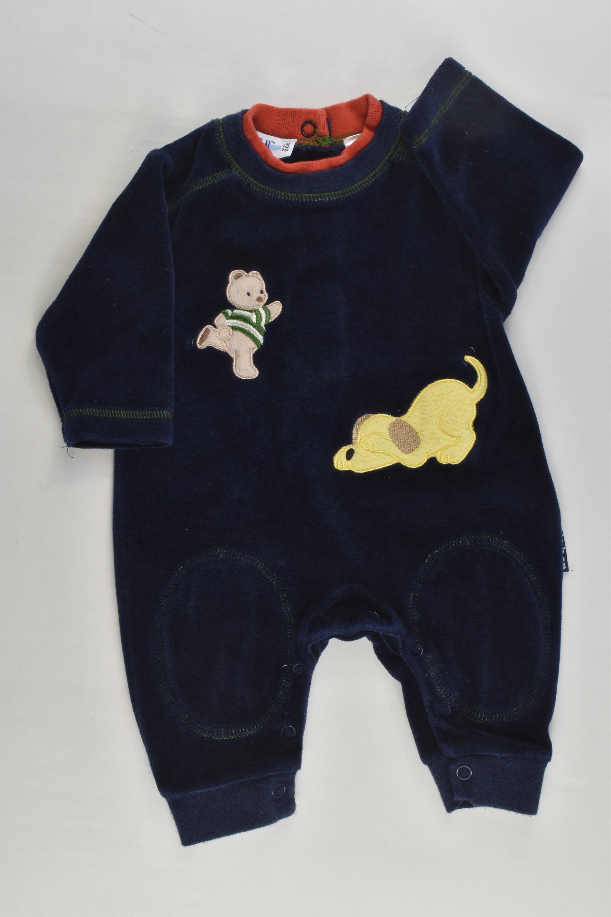 Le Bon Size 000 Dog and Teddy Velour Romper