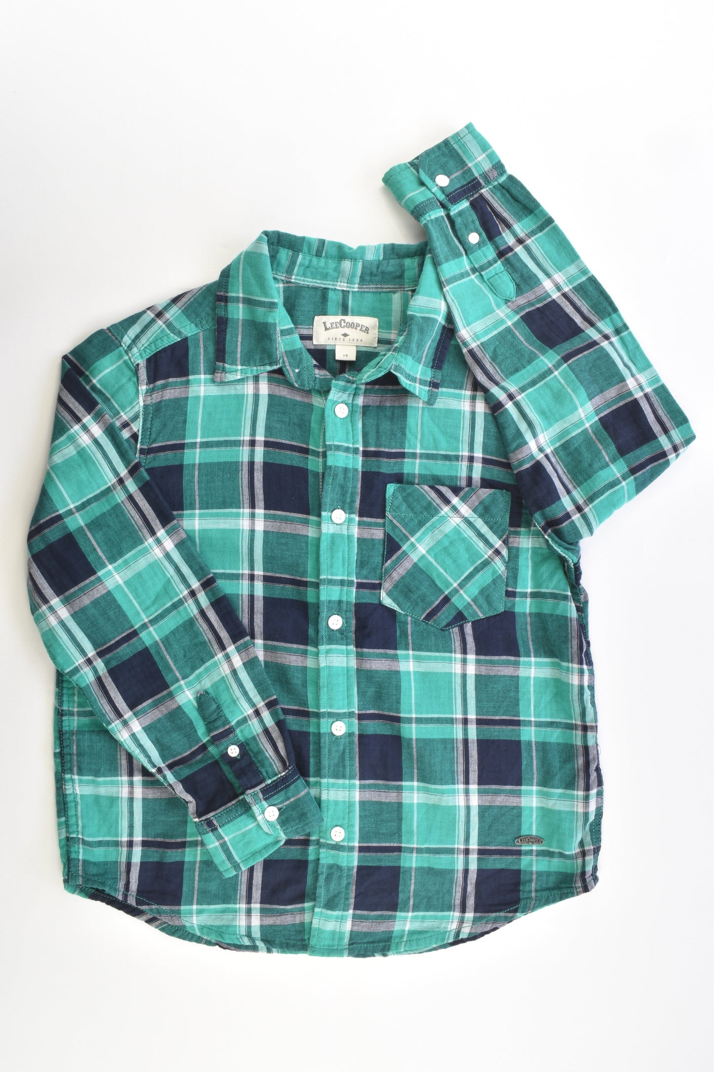 Lee Cooper Size 10 Checked Casual Collared Shirt