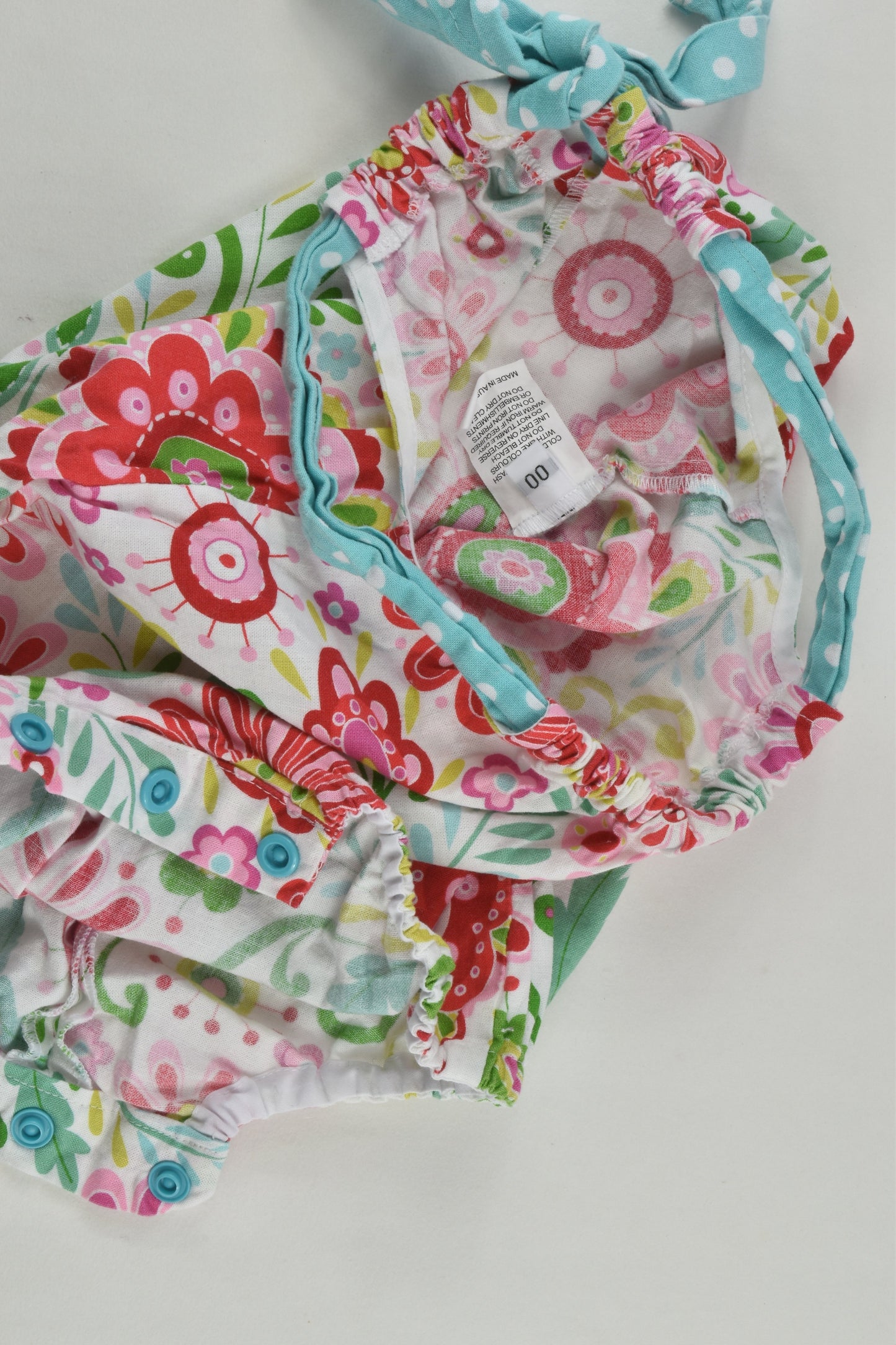 Lil Chickens Size 00 Colourful Floral Bubble Romper