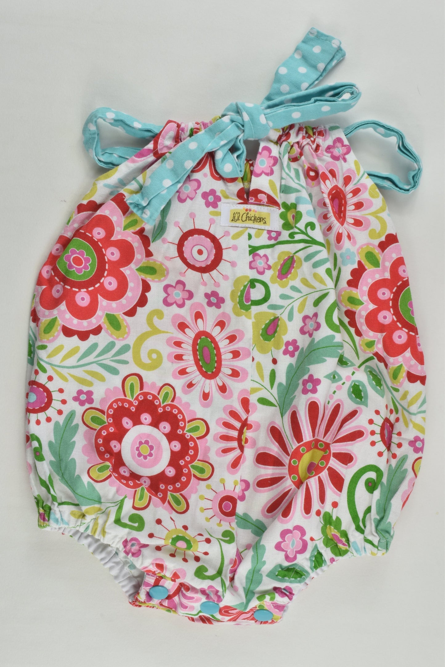 Lil Chickens Size 00 Colourful Floral Bubble Romper