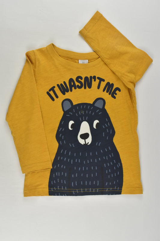 Lindex Size 2 (92 cm) 'It Wasn't Me' Bear Top