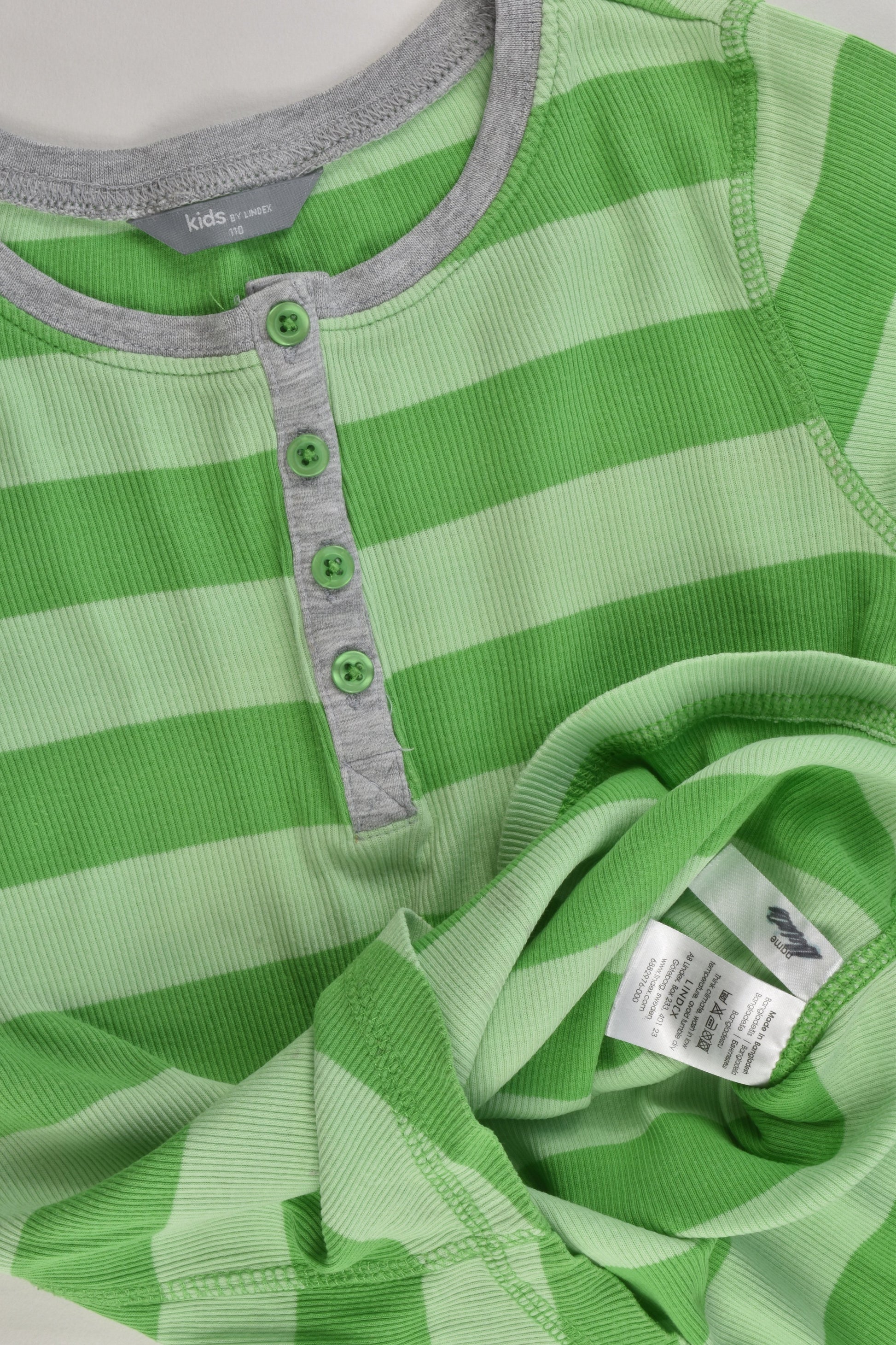 Lindex Size 5 (110 cm) Striped Ribbed Top