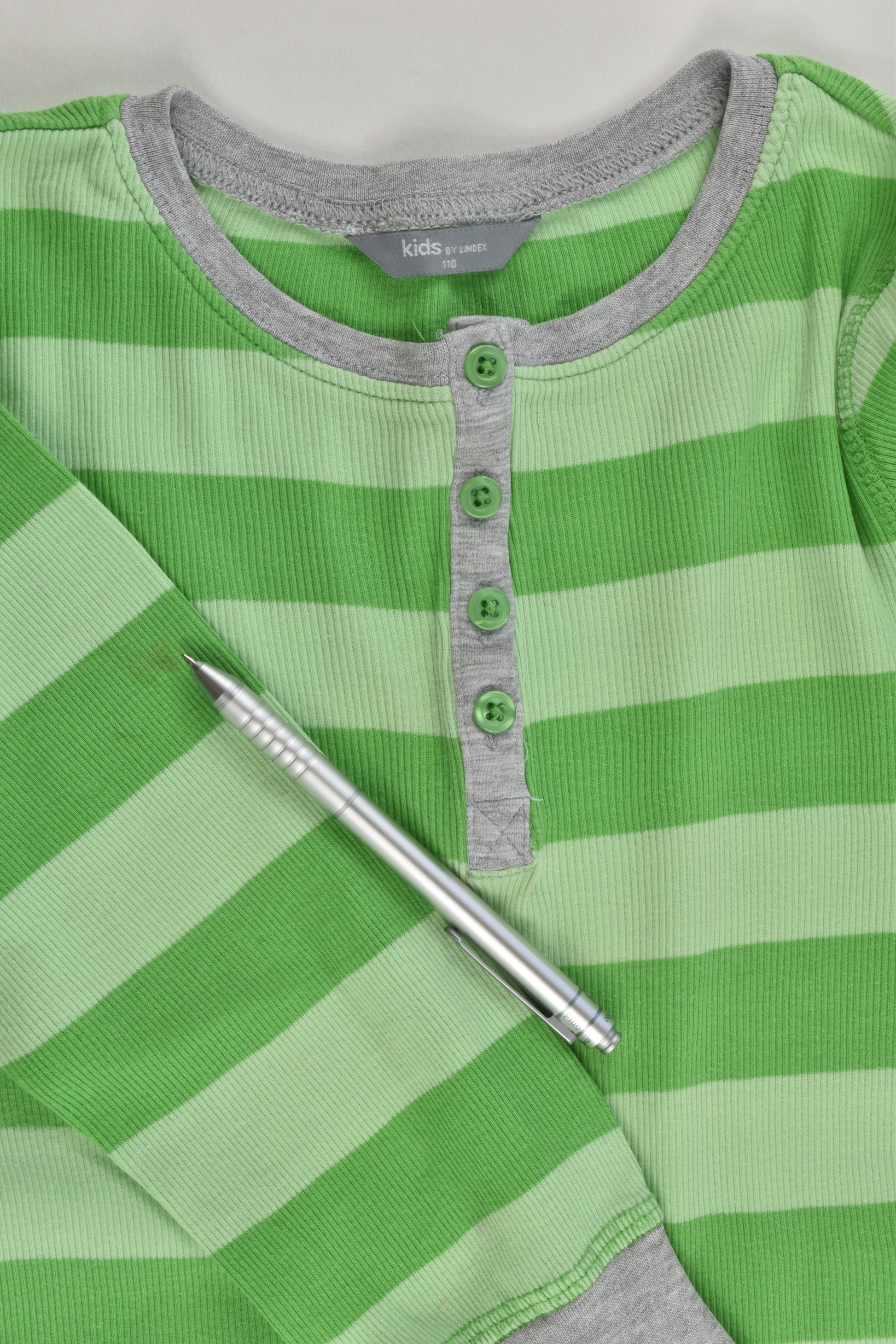 Lindex Size 5 (110 cm) Striped Ribbed Top