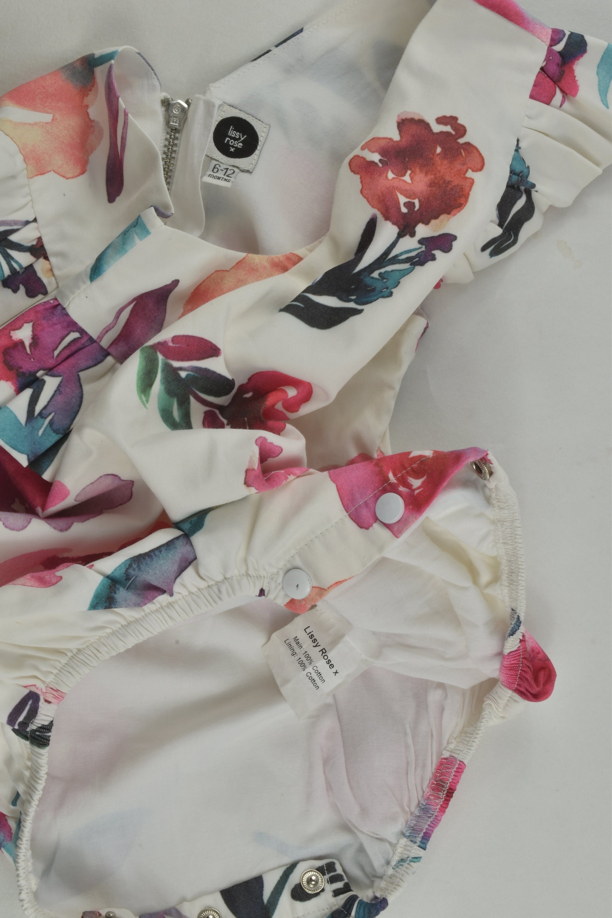 Lissy Rose Size 0 Lined Floral Romper
