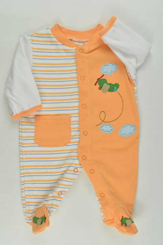 Little Baby M Size 0000 Planes Footed Romper