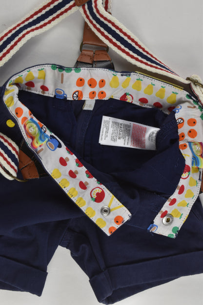 Little Bird Size 1 Suspender Shorts with Rainbow and Fruit Details