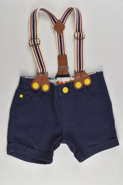 Little Bird Size 1 Suspender Shorts with Rainbow and Fruit Details