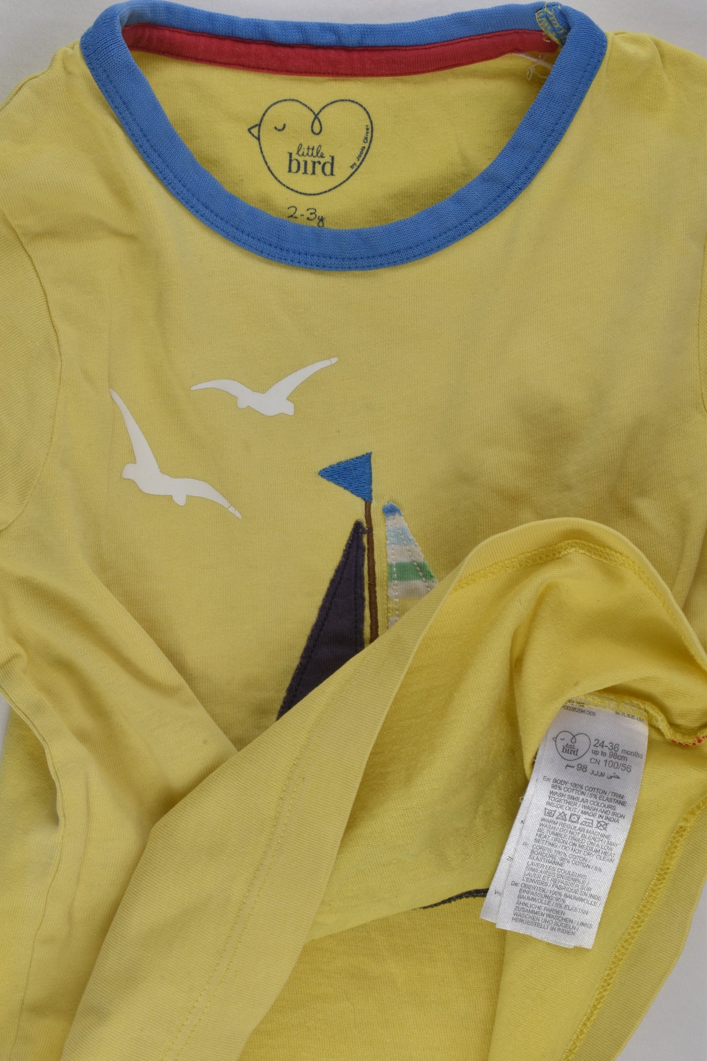 Little Bird Size 2-3 Rainbow Sailboat T-shirt