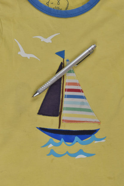 Little Bird Size 2-3 Rainbow Sailboat T-shirt