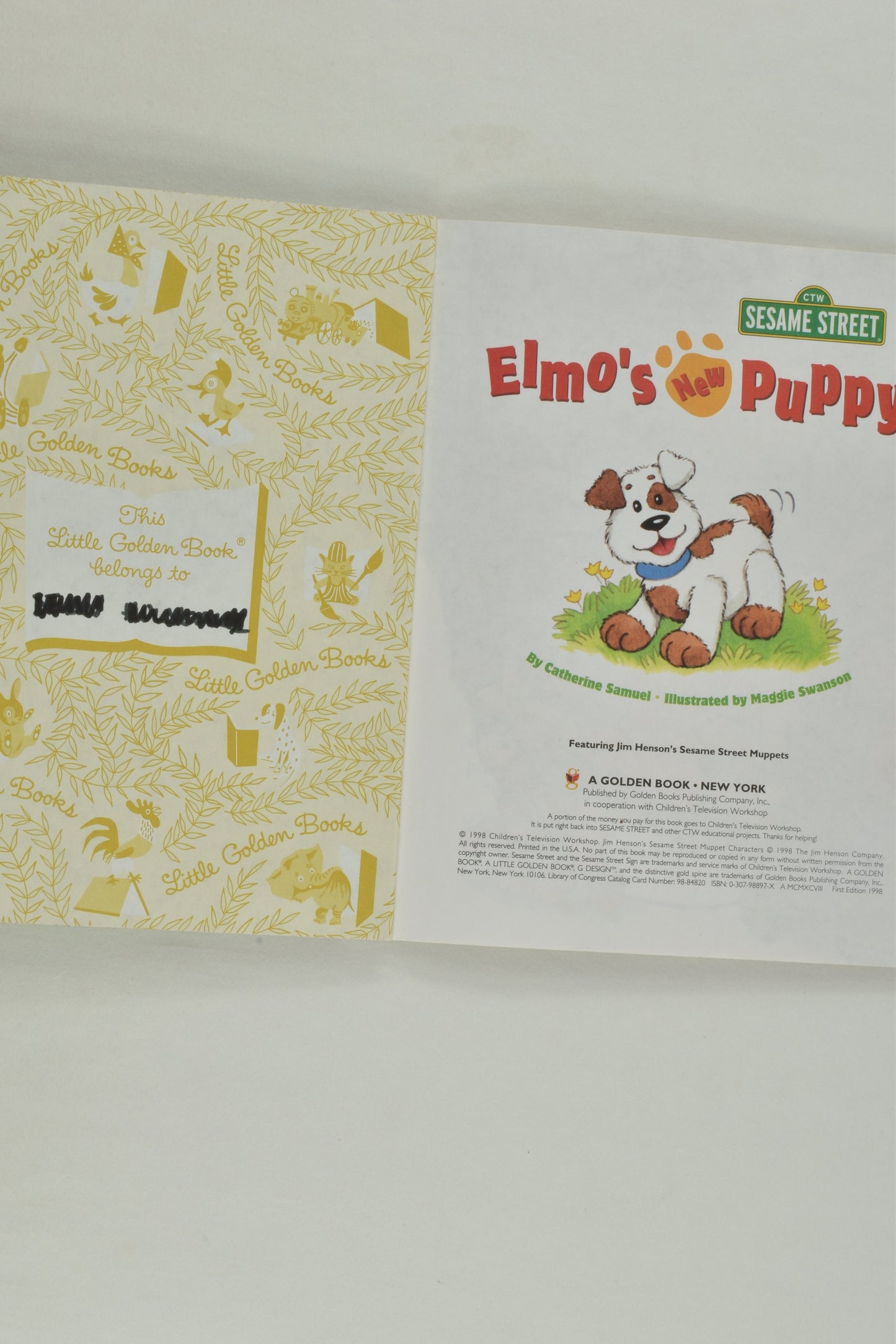 Little Golden Book Sesame Street 'Elmo's New Puppy'