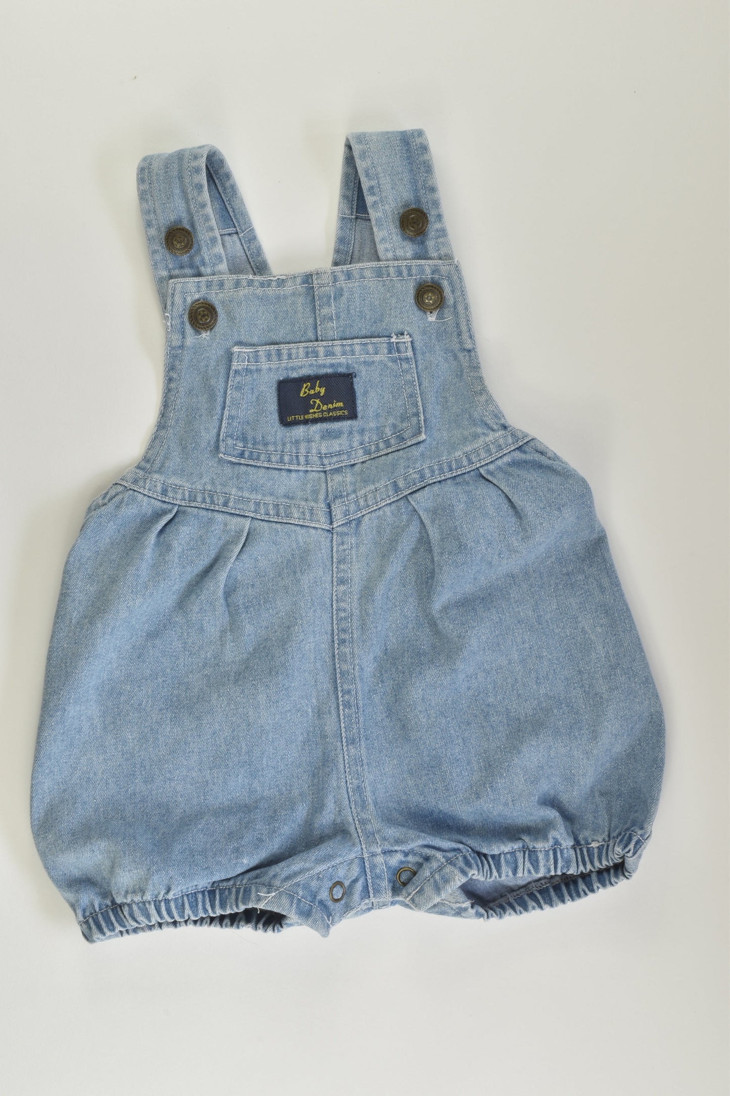 Little Wishes Size 00 Vintage Denim Bubble Romper