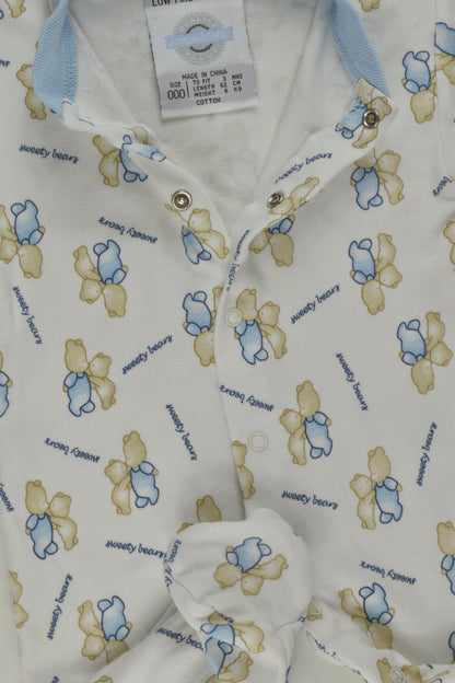 Little Wishes Size 000 'Sweet Bears' Footed Romper